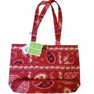 Vera Bradley Small Tic Tac Tote Mesa Red Paisley‎ Quilted Bag BNWT